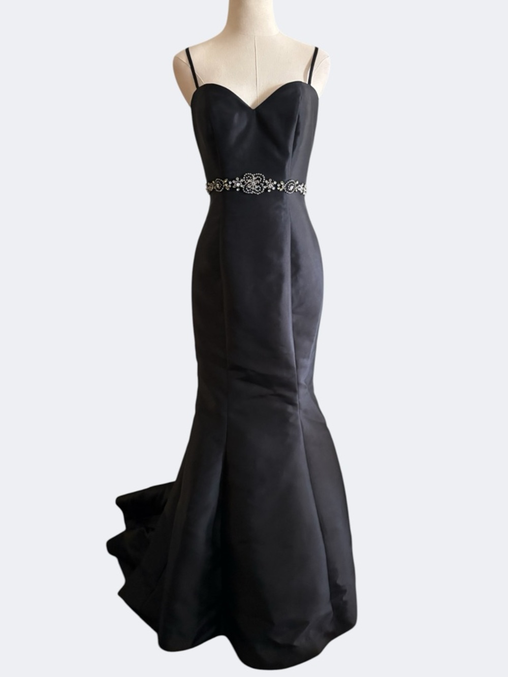 Dave & Johnny Black Formal Prom Evening Dress Size 3/4